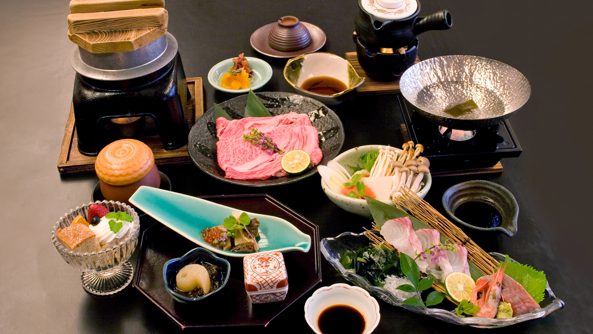 【鯛と黒毛和牛のしゃぶしゃぶ会席】