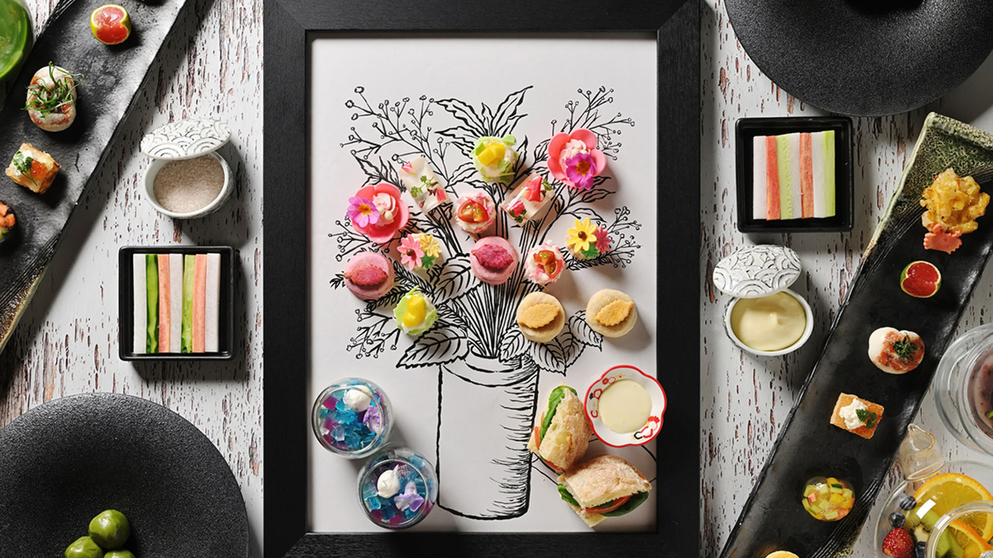 茶寮アフタヌーンティーセット　華をかし～絢爛和画～