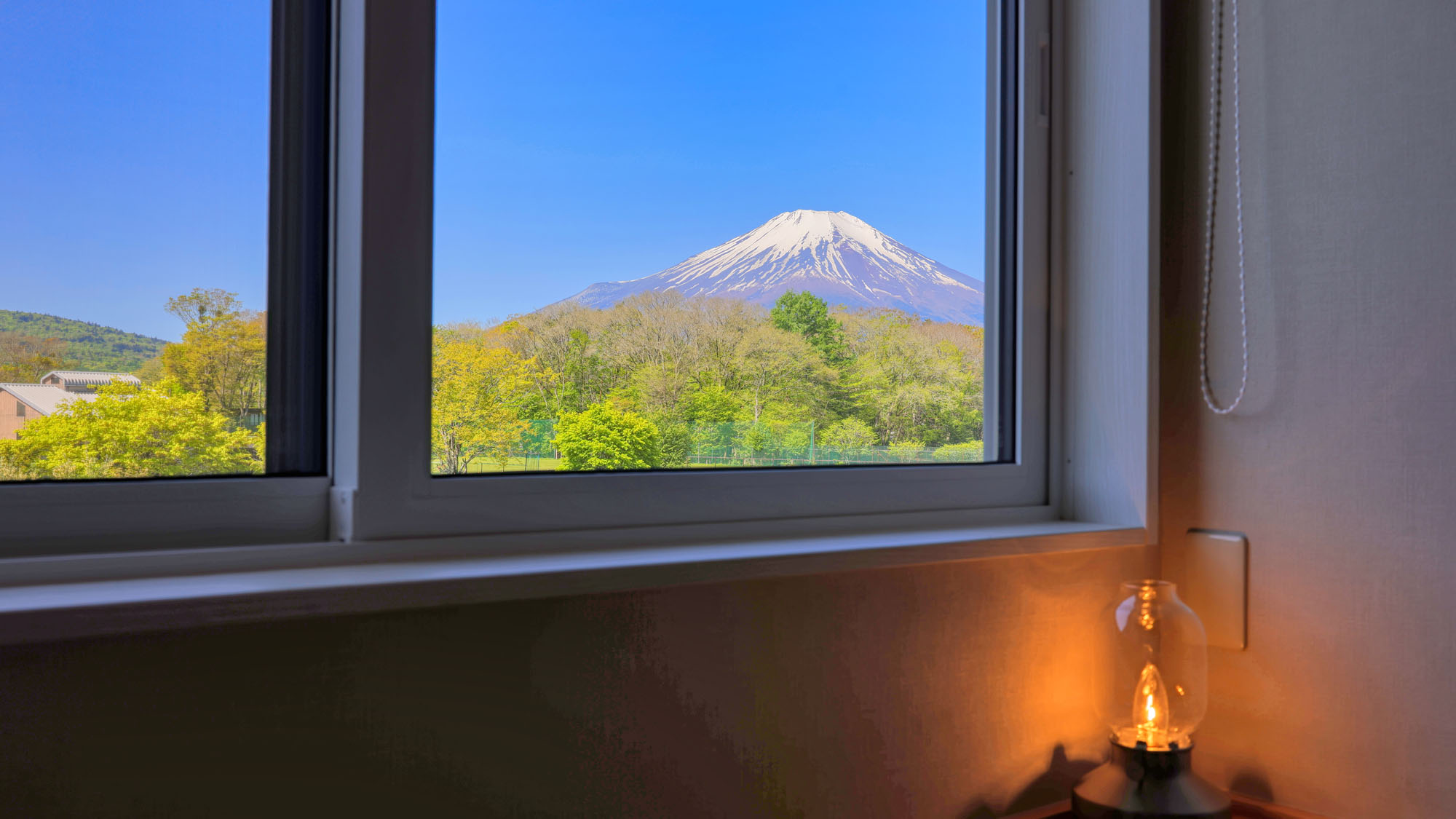 館内■緑との対比が美しい富士山
