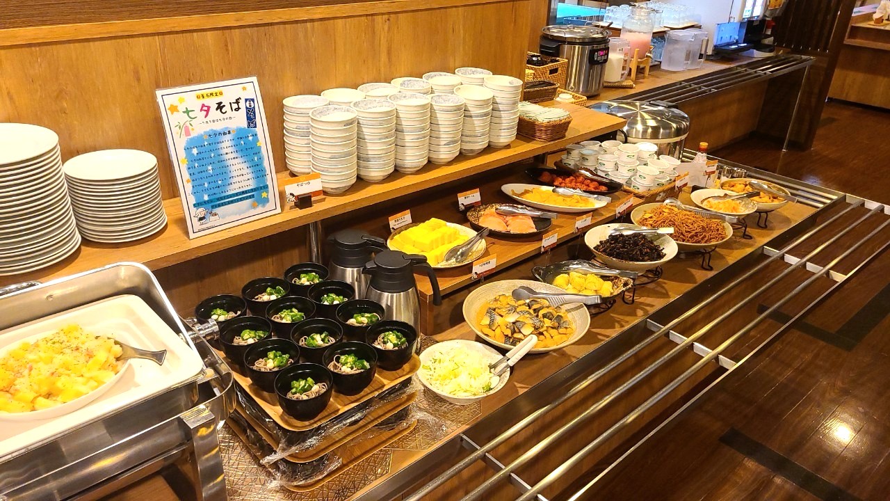 朝食メニュー　（七夕そば）一例