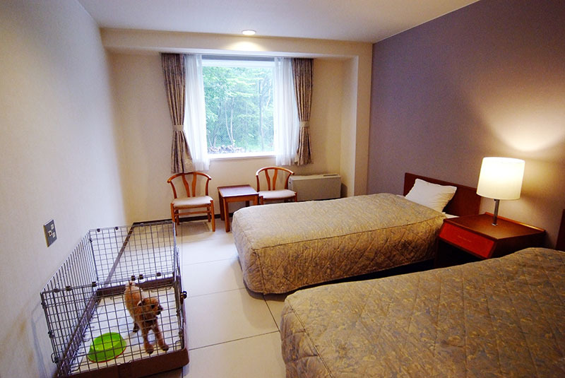 Twin room where you can stay with your dog