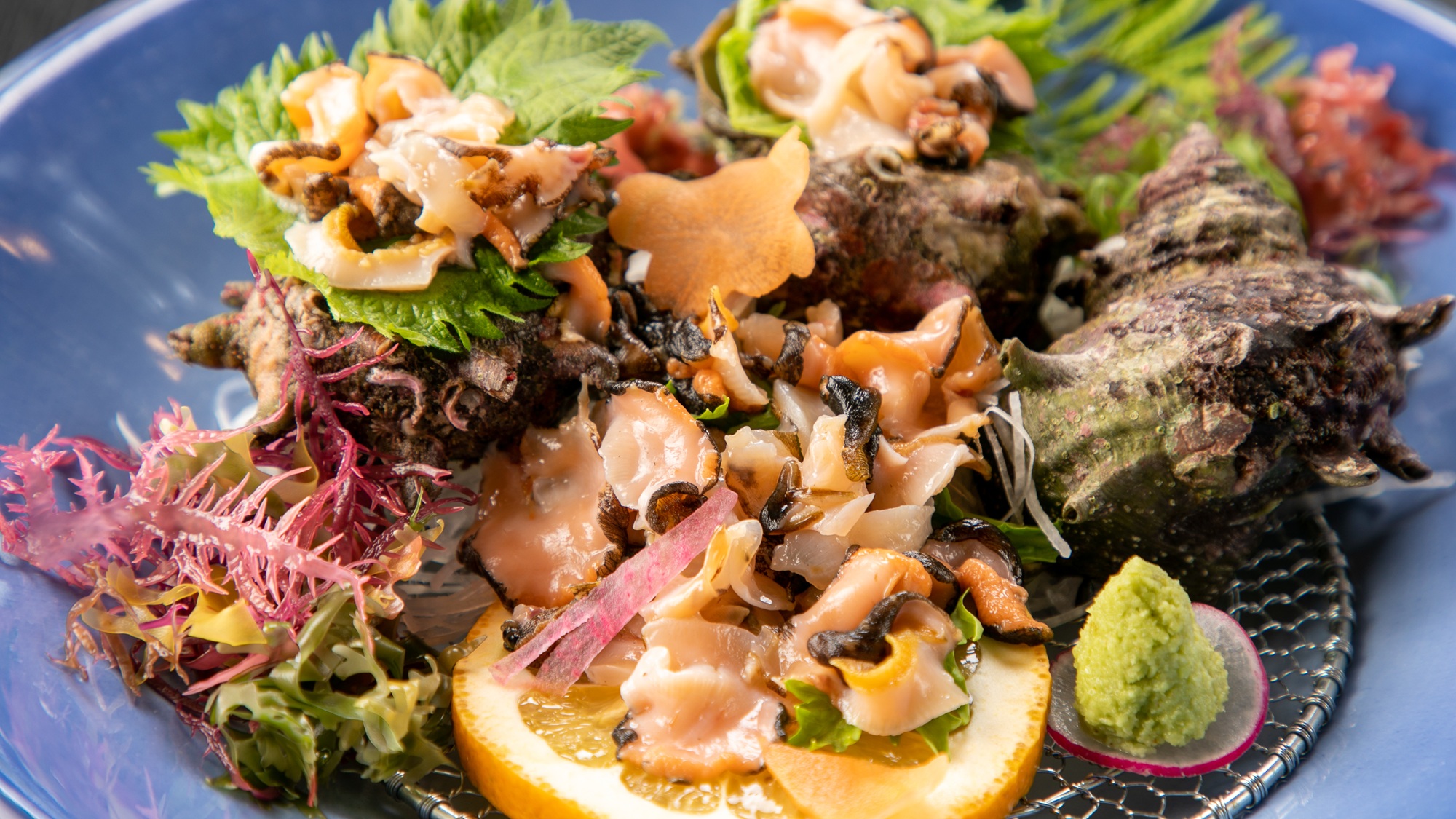 【別注料理－サザエのお造り】新鮮かつサイズが大きいサザエだからこそできる一品。ぜひお楽しみください。