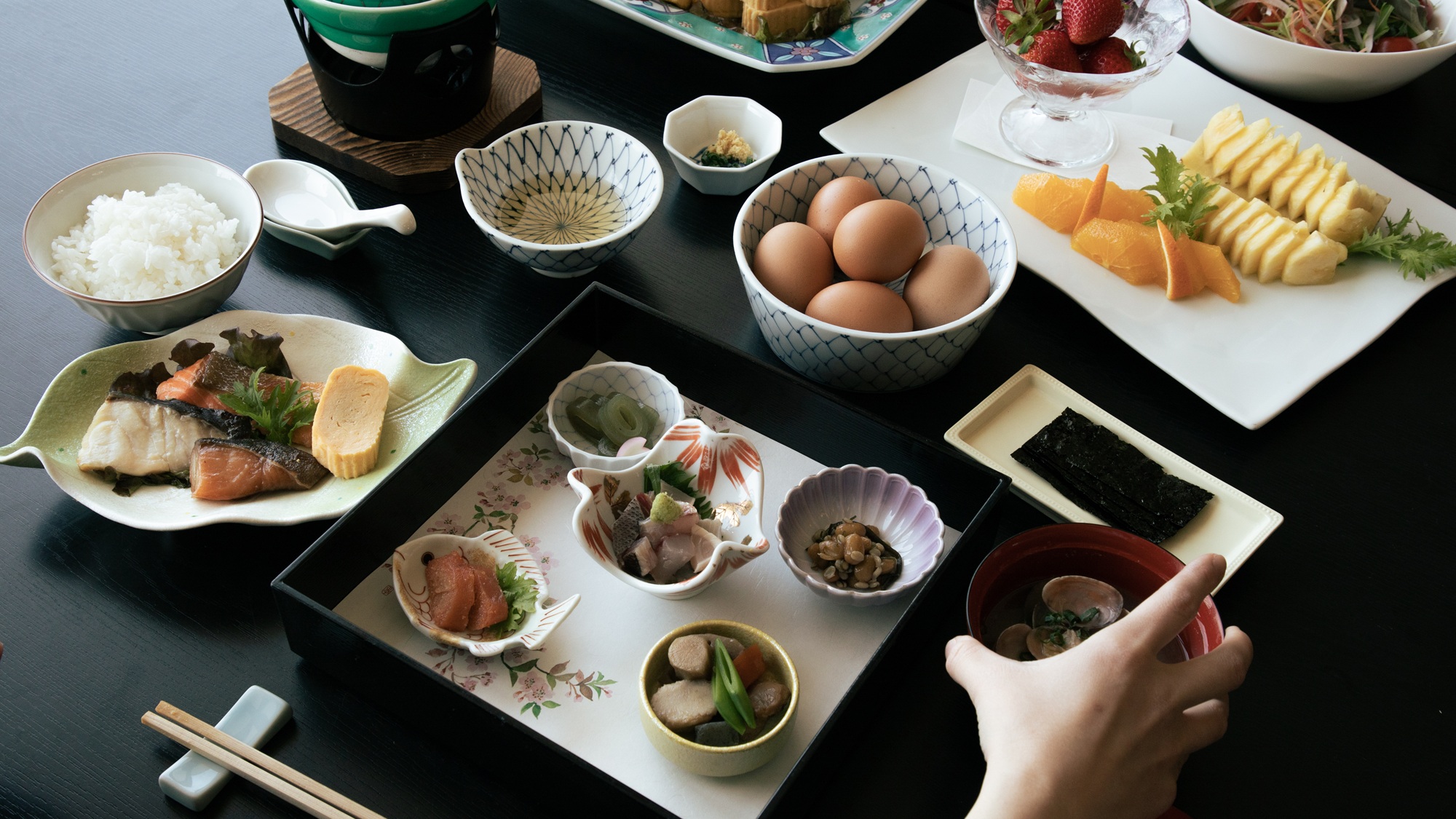 【ご朝食】これぞ日本の朝ごはん！ほっこり和定食♪新鮮な魚介を使用し、内容も充実◎