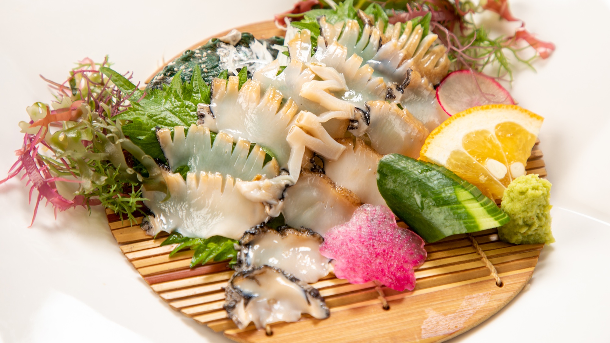 【別注料理－鮑のお造り】コリコリ食感がたまらない鮑のお刺身！磯の香りを味わいながら。