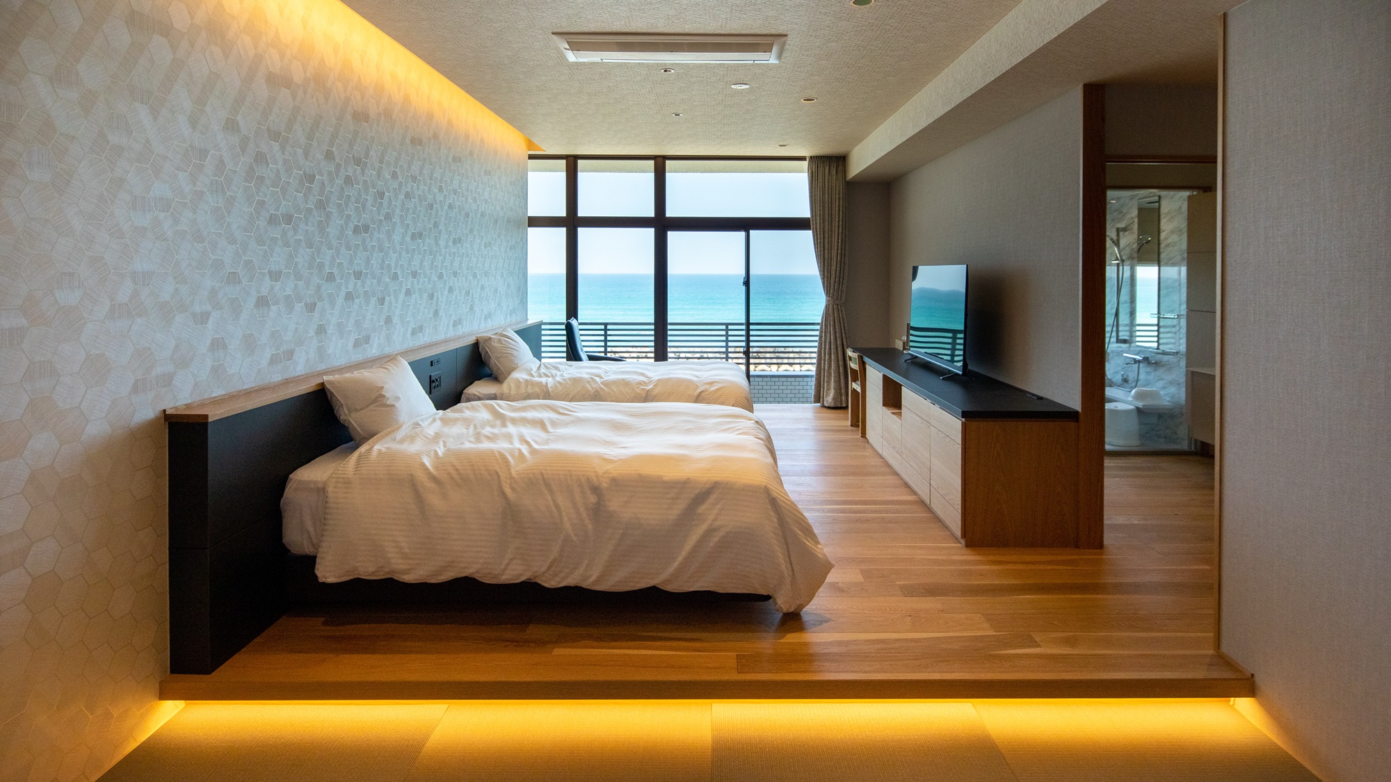 【オーシャンビュー◆Jrスイート和洋室】全室オーシャンビュー！現代らしいスタイリッシュな客室。