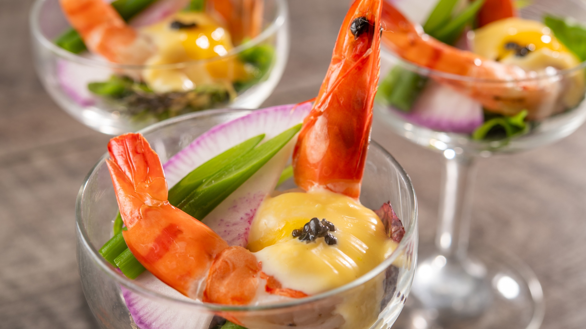 【青森の春ビュッフェ】海老と春野菜のオーロラソース（4月～6月）