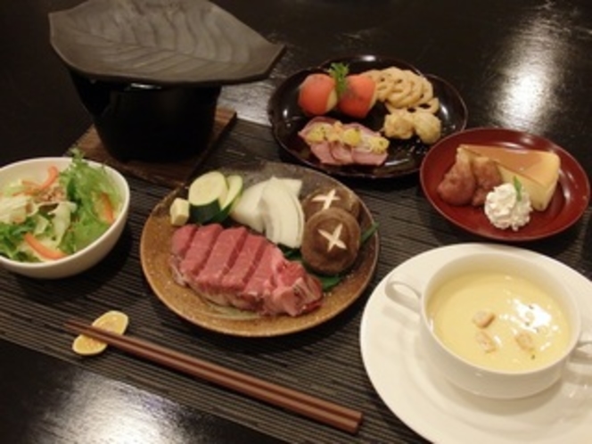 近江牛フィレの陶板焼きディナー（一例）