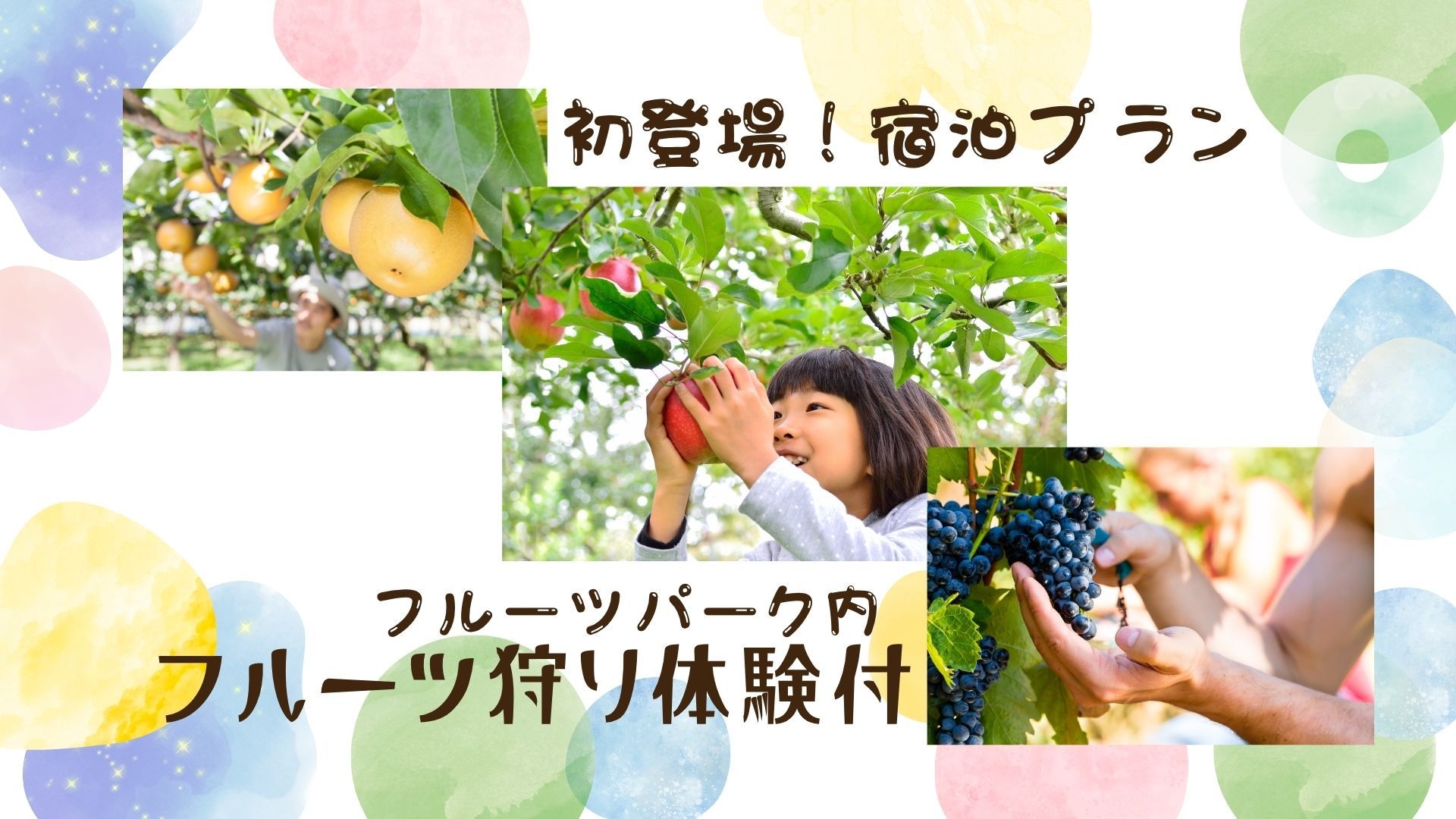 初登場！フルーツ狩り体験付き　1泊2食朝夕バイキングプラン☆