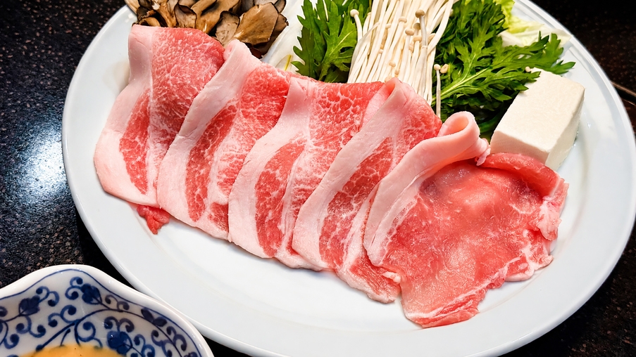 【お日にち限定／2食付】滋味豊かな地元育ちの銘豚「ほそやのまる豚」をしゃぶしゃぶで味わう和会席プラン
