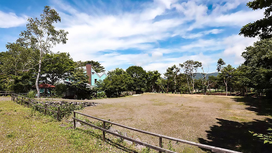 ・広々としたキャンピングスペースでキャンプも楽しめます