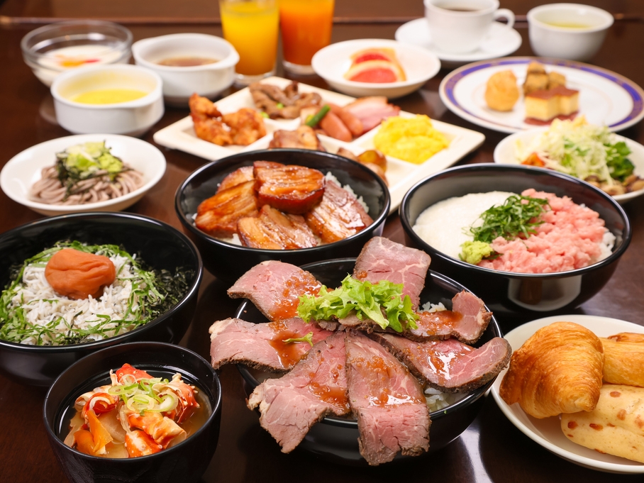 【朝食付き】帯広ご当地メニュー含めた約40種の和洋朝食ブッフェ