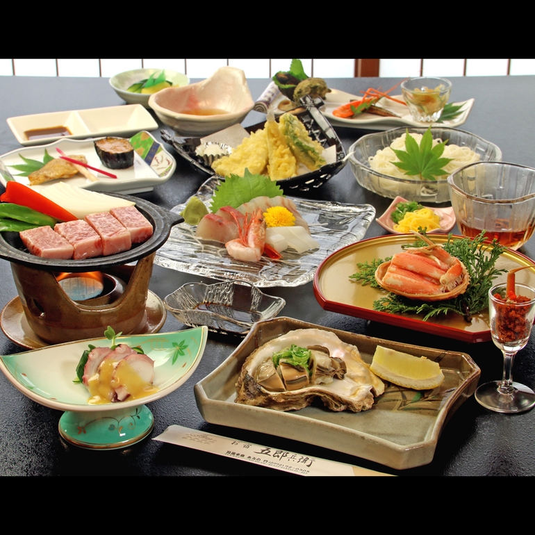 ≪ｃc　A5黒毛和牛会席≫夏のごっつぉプラン　〜新鮮旬の海幸とA4霜降り肉のコラボ☆〜1泊2食付