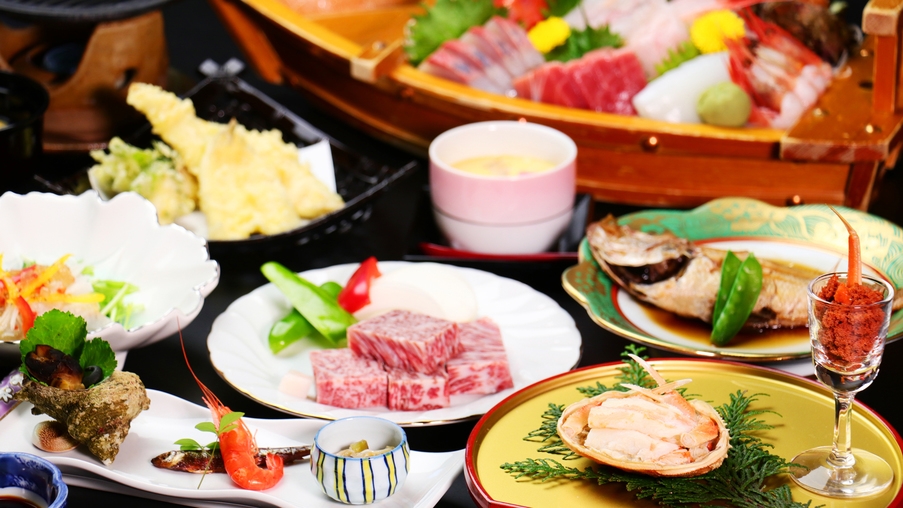 ≪bb　舟盛付会席料理≫新鮮魚介をギュッと詰め込んじゃいました！舟盛×岩ガキ×丹後海幸♪ 1泊2食付