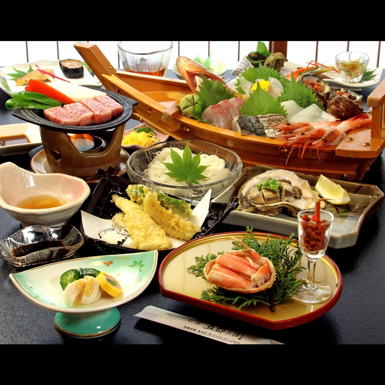 ≪dd　A5黒毛和牛＆舟盛付会席≫温泉掛け流し×夏の丹後贅沢三昧プラン　 1泊2食付