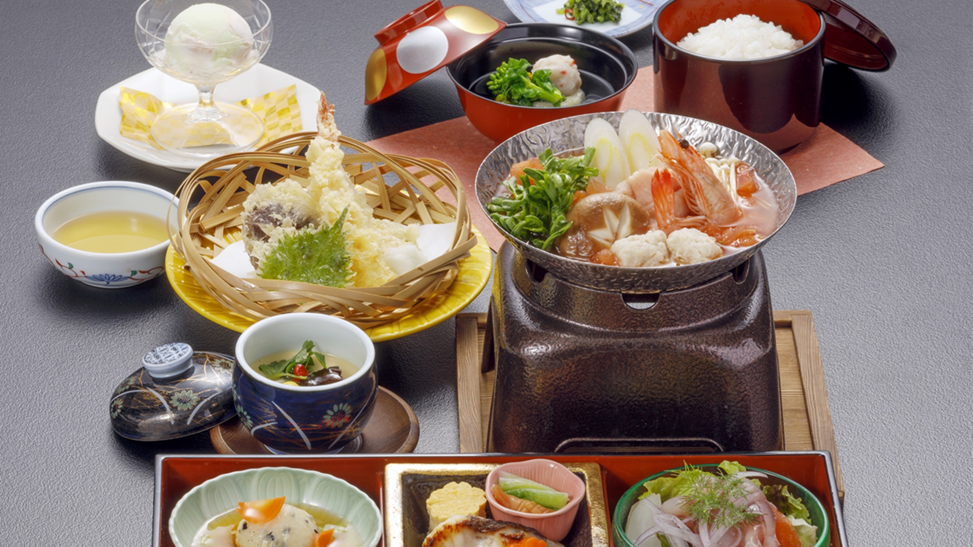 【八雲御膳＜竹＞】季節の野菜や魚など素材の良さを活かしたお料理をお楽しみ下さい。※画像はイメージです