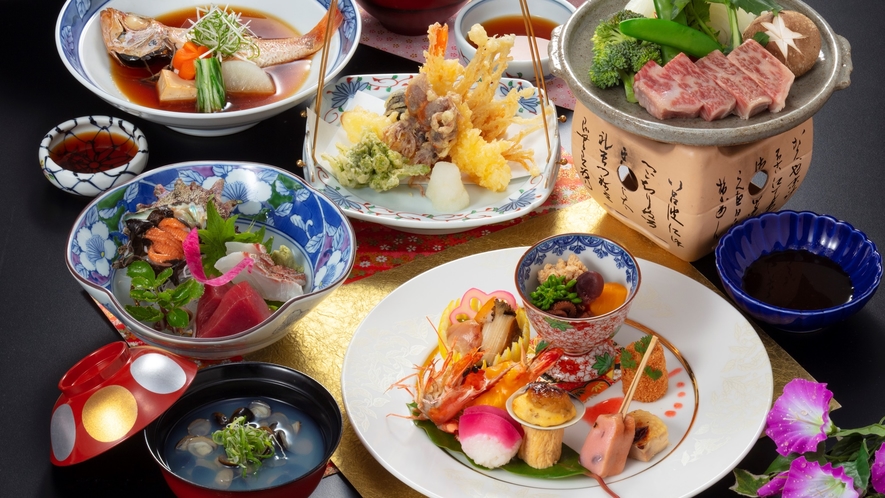 【贅沢夕食コース】島根の食材をふんだんに使った贅沢コースをお楽しみください♪　※画像はイメージです
