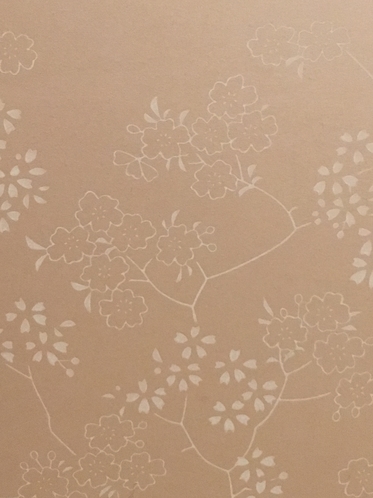 ついたての京唐紙の手刷りの桜  Hand printing paper of the screen 