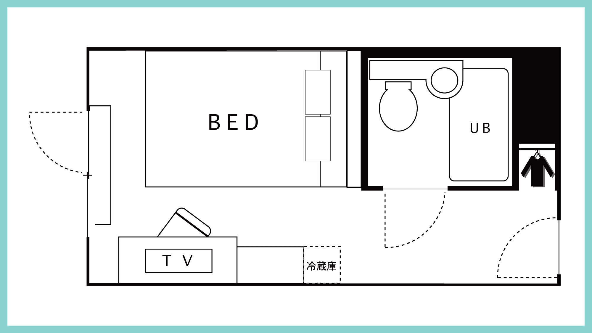 エコノミーセミダブルルーム間取り