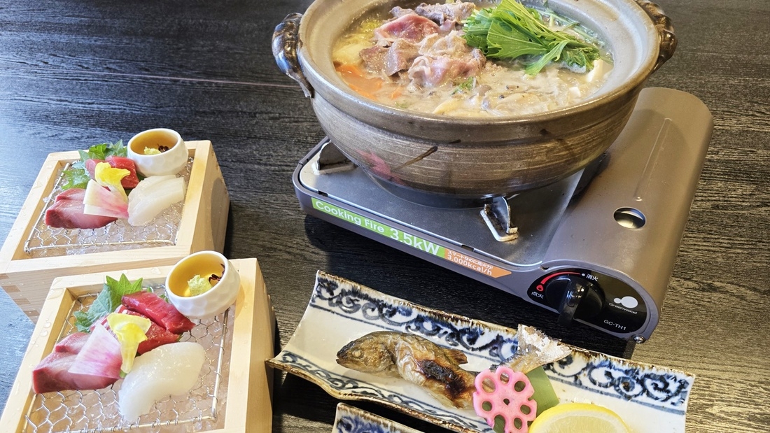 【1日2組★冬季限定】濃厚な旨味に体の芯までほっこり♪味噌ベースの『ぼたん鍋』をコース仕立てで堪能！