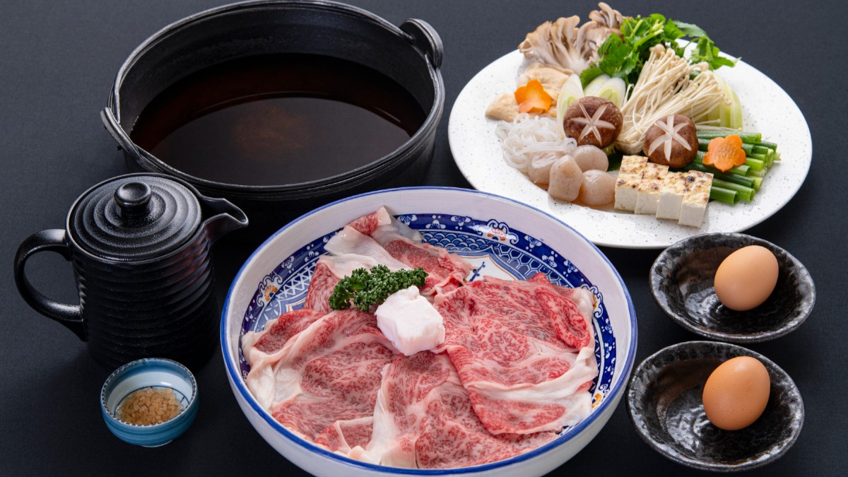 *【すき焼き一例】絶品近江牛のすき焼きコースには永源寺名物『岩魚の塩焼き』もお愉しみいただけます。