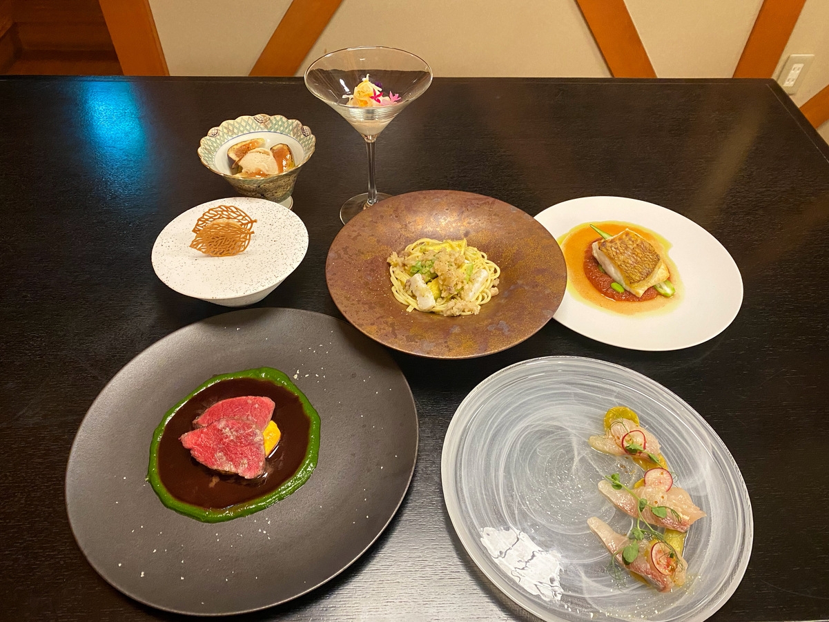 湯原最古の宿 和モダンな佇まいで本格イタリアン・フレンチ【ディナー付】宿泊プラン