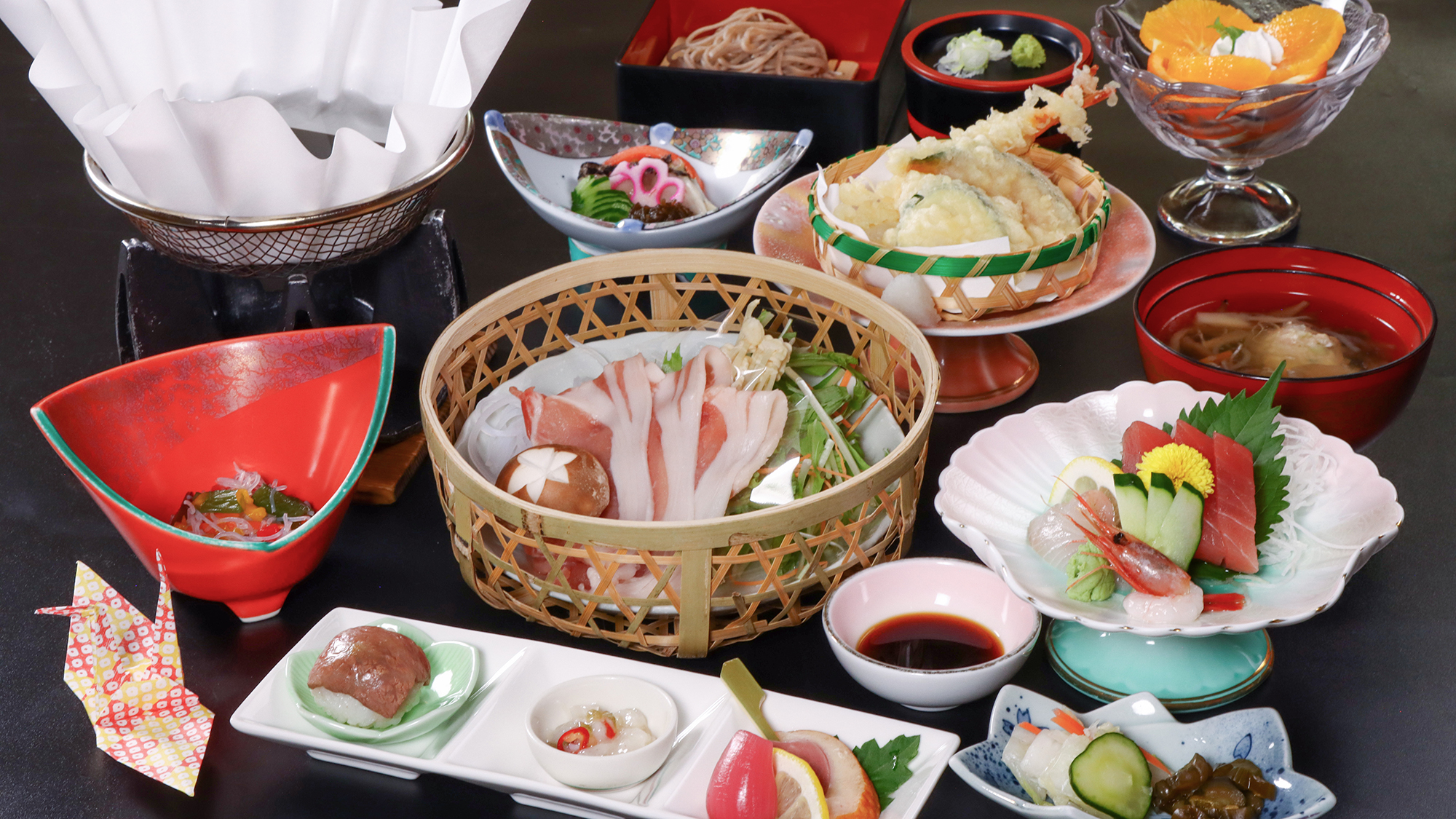 #錦膳　白金豚しゃぶしゃぶと旬食材のコース　