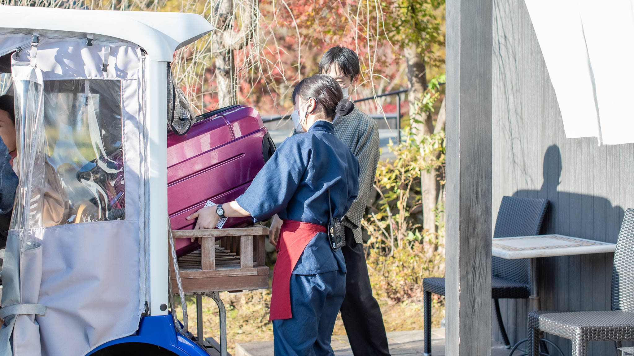 チェックイン・アウトもカートでらくらく移動