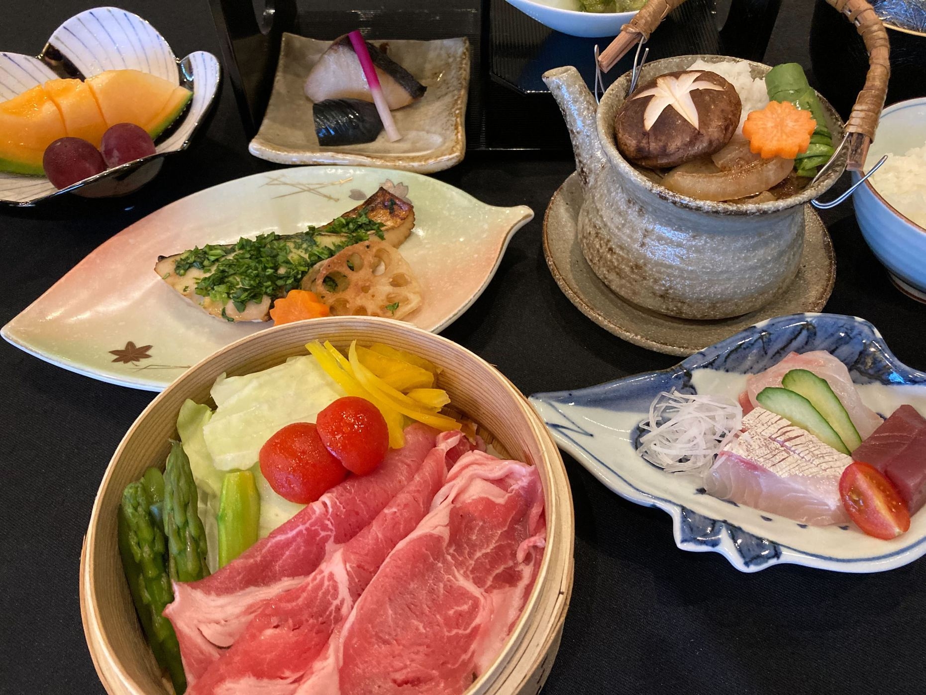 【夕食朝食付】鰆菜の花焼きと国産牛蒸篭蒸し おすすめ御膳｜5月まで