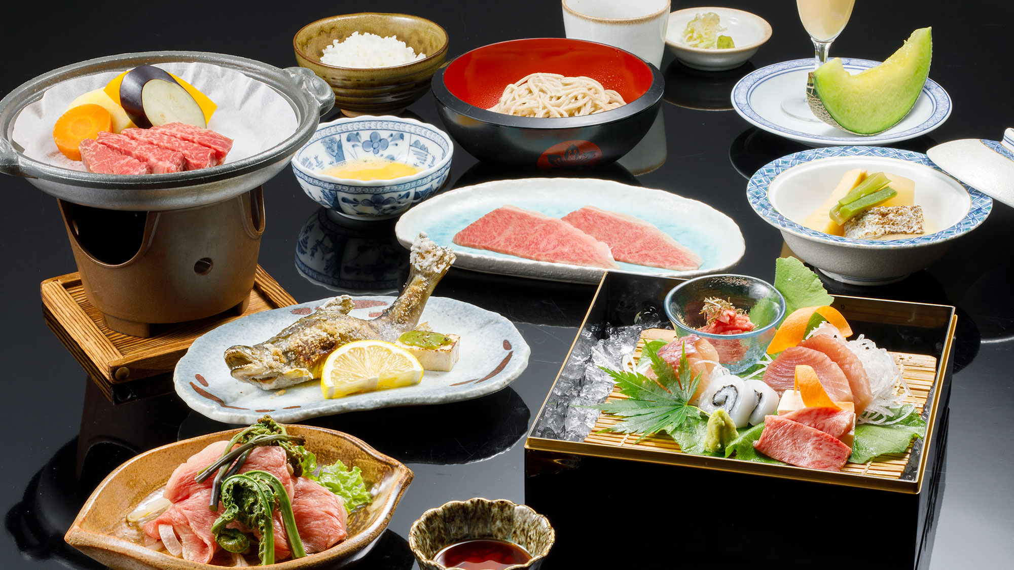 *夕食一例【利賀ひろし】飛騨牛がメインの肉会席