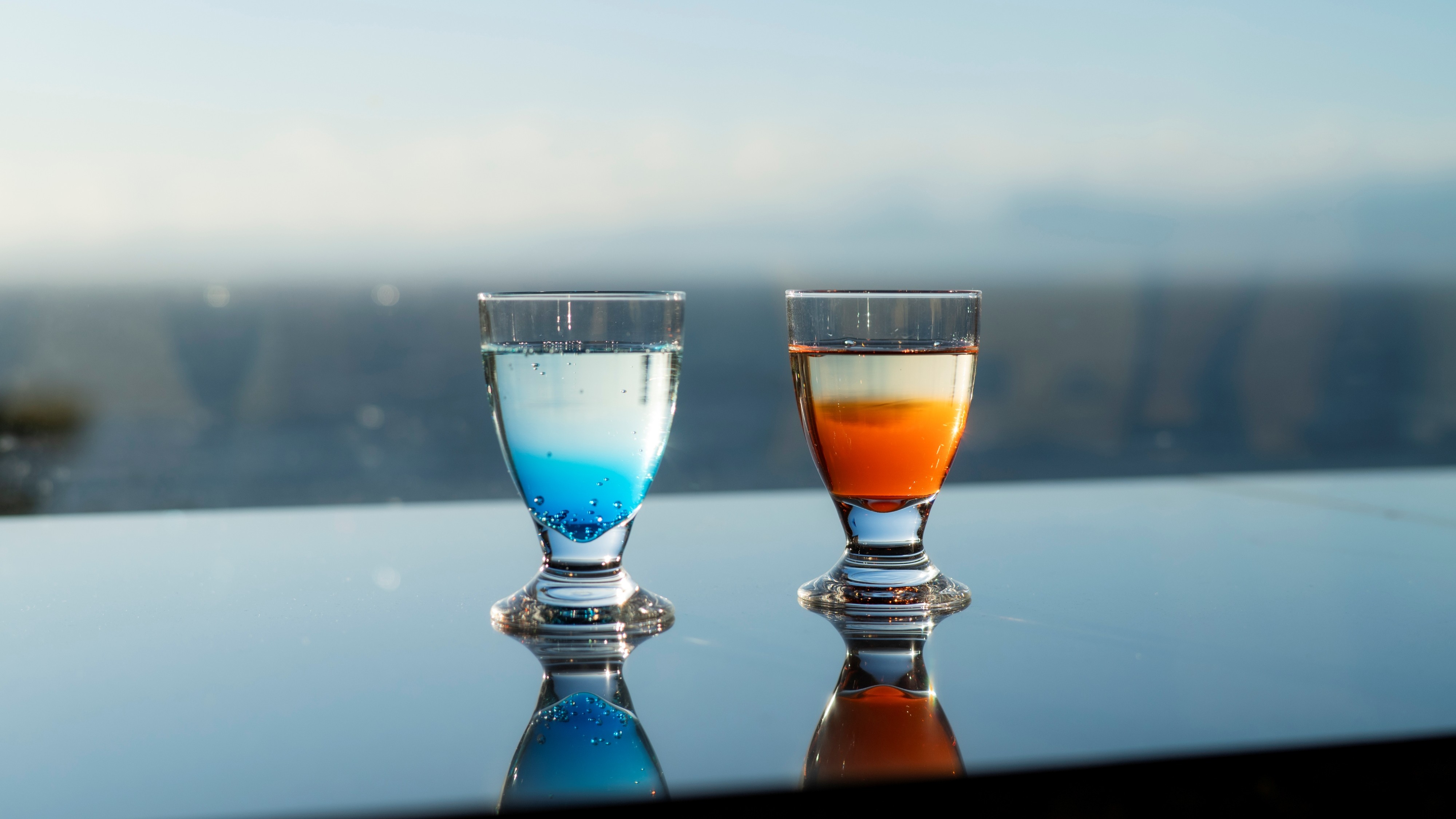 オーシャンビューのラウンジで乾杯