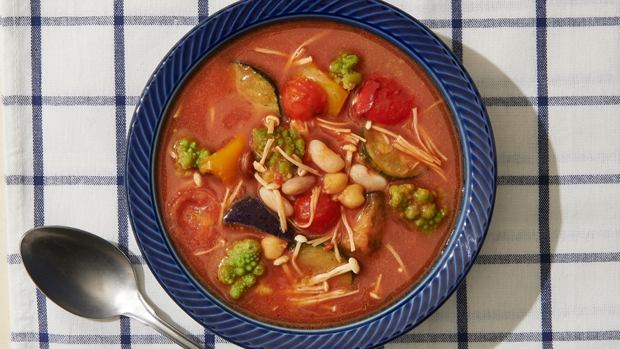 【スープ】Minesu＆Rone（濃厚トマトと野菜がおいしい特製ミネストローネ）