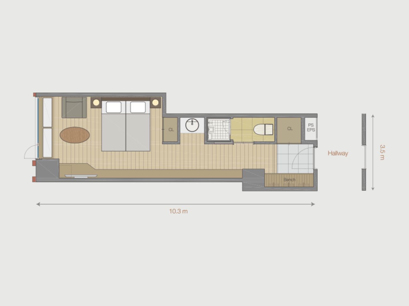 【ホテルルーム】間取り図