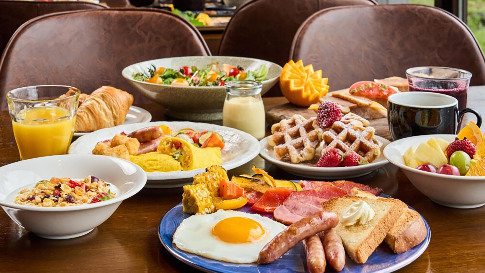 【朝食】地産地消にこだわり、北海道産の食材をふんだんに取り入れた自慢のビュッフェです