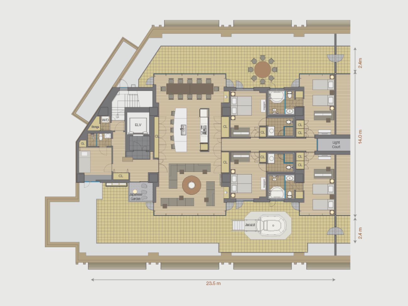【ペントハウス】間取り図
