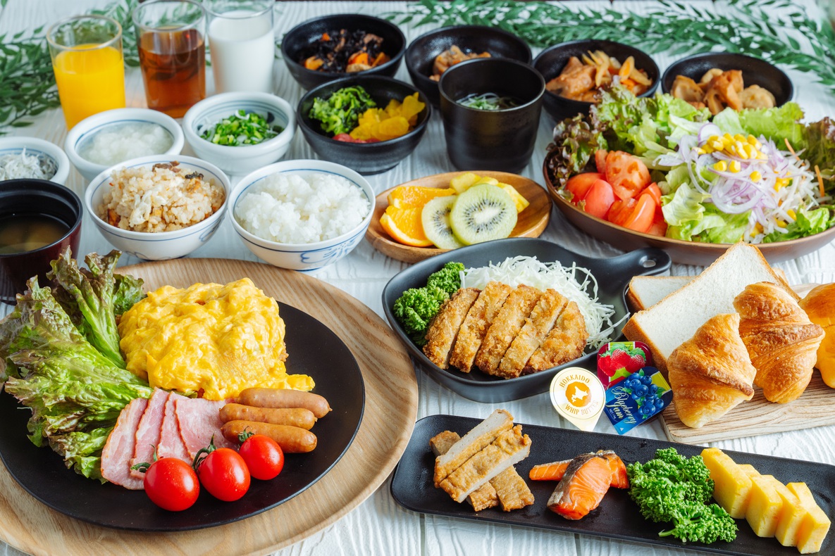 40種類のメニューが並ぶホテルビュッフェのご朝食