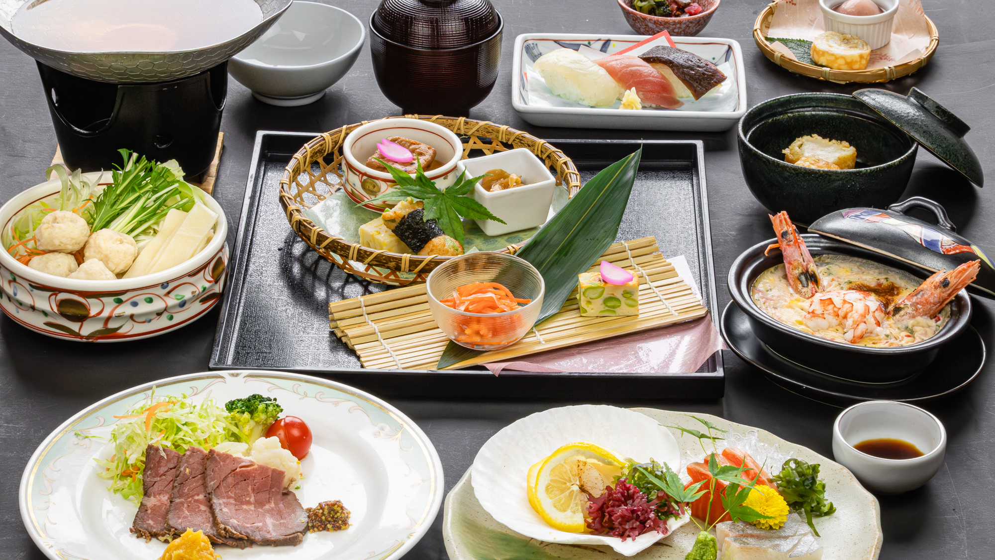 料理長自ら厳選した旬の食材をふんだんに使用しております