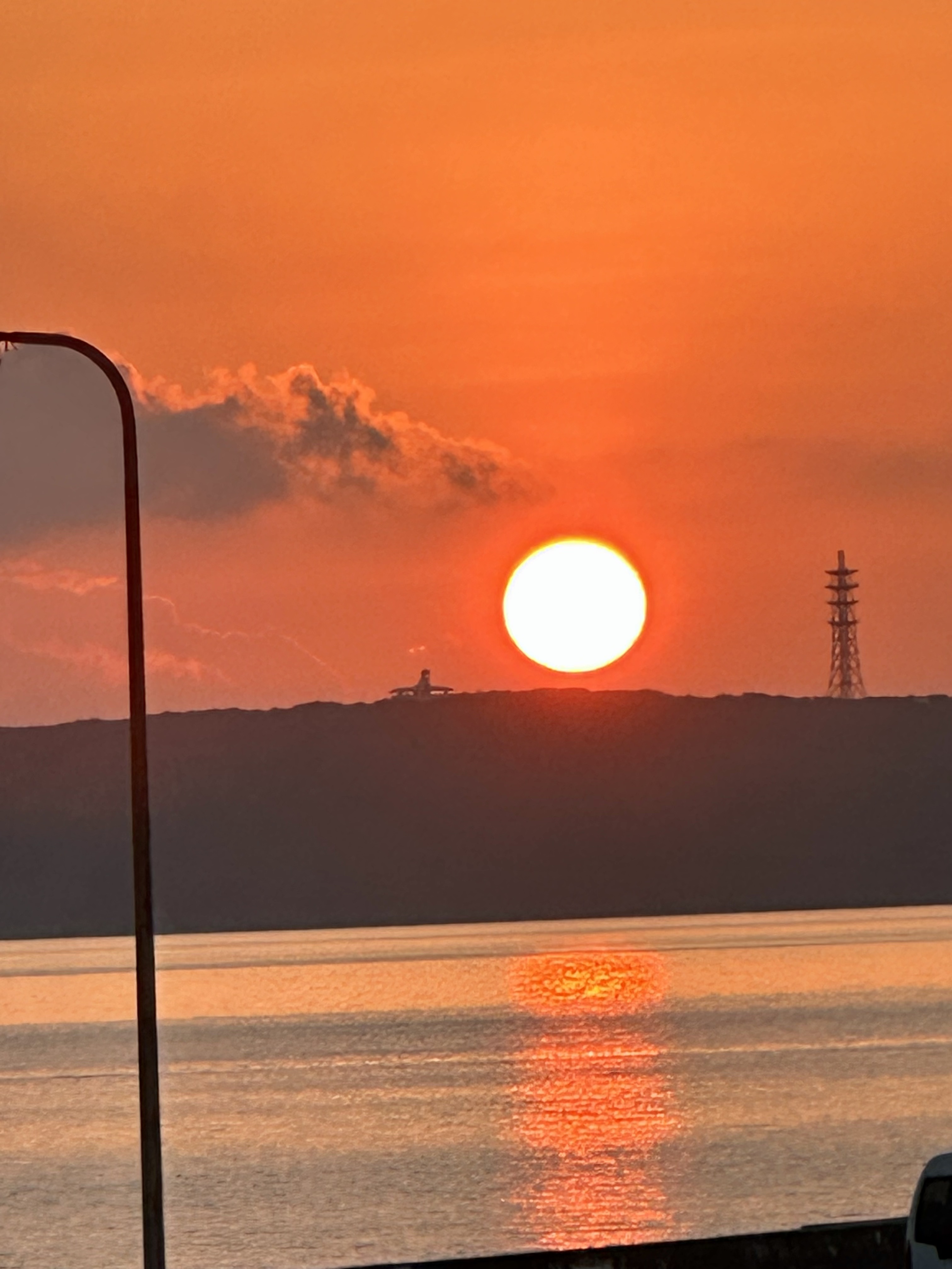 お部屋から眺める夕日