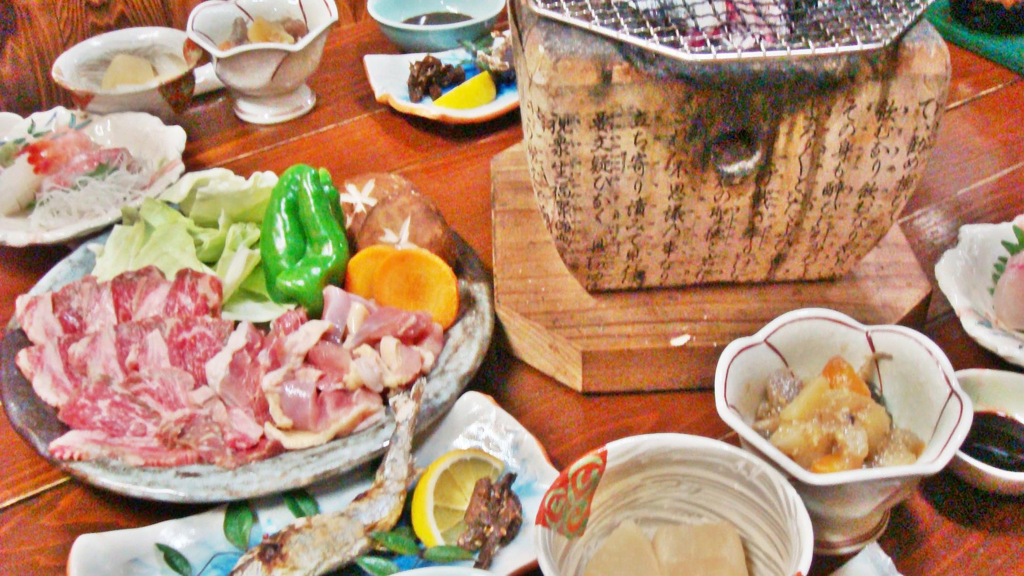 【夕食のみ】大将おすすめの地鶏＆黒毛和牛の炭火焼き！朝食なし・夕食付きプラン