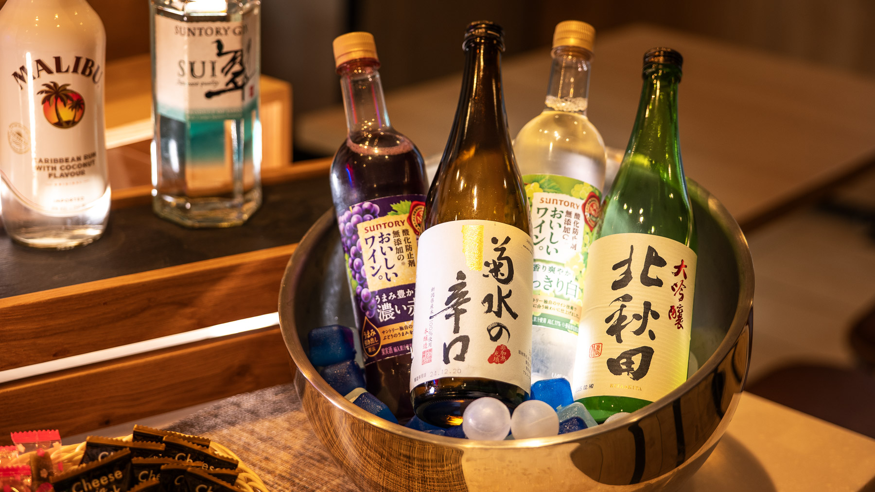 種類豊富な無料のウェルカムバー※お酒の種類は変更となる場合がございます