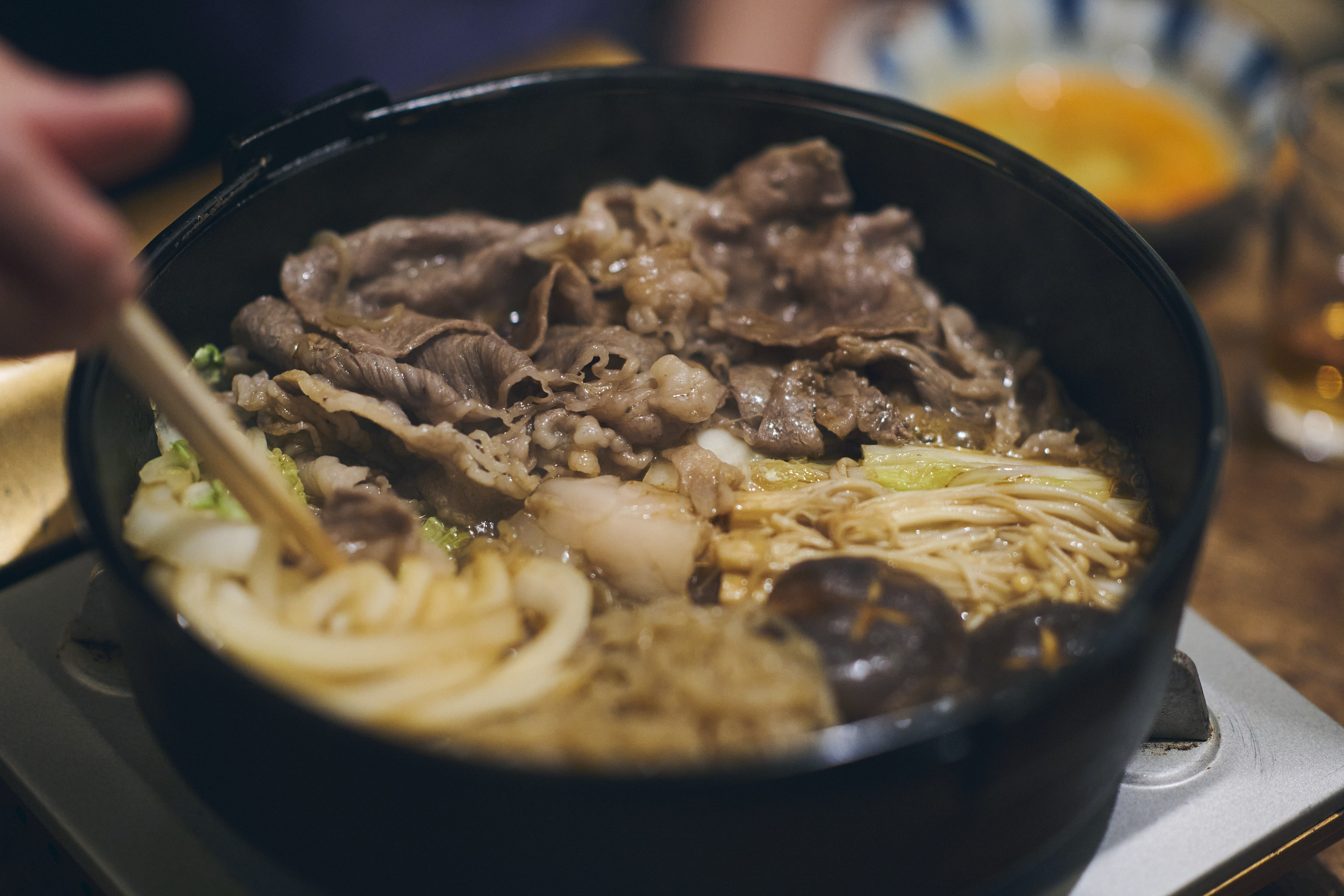 夕食　すき焼き