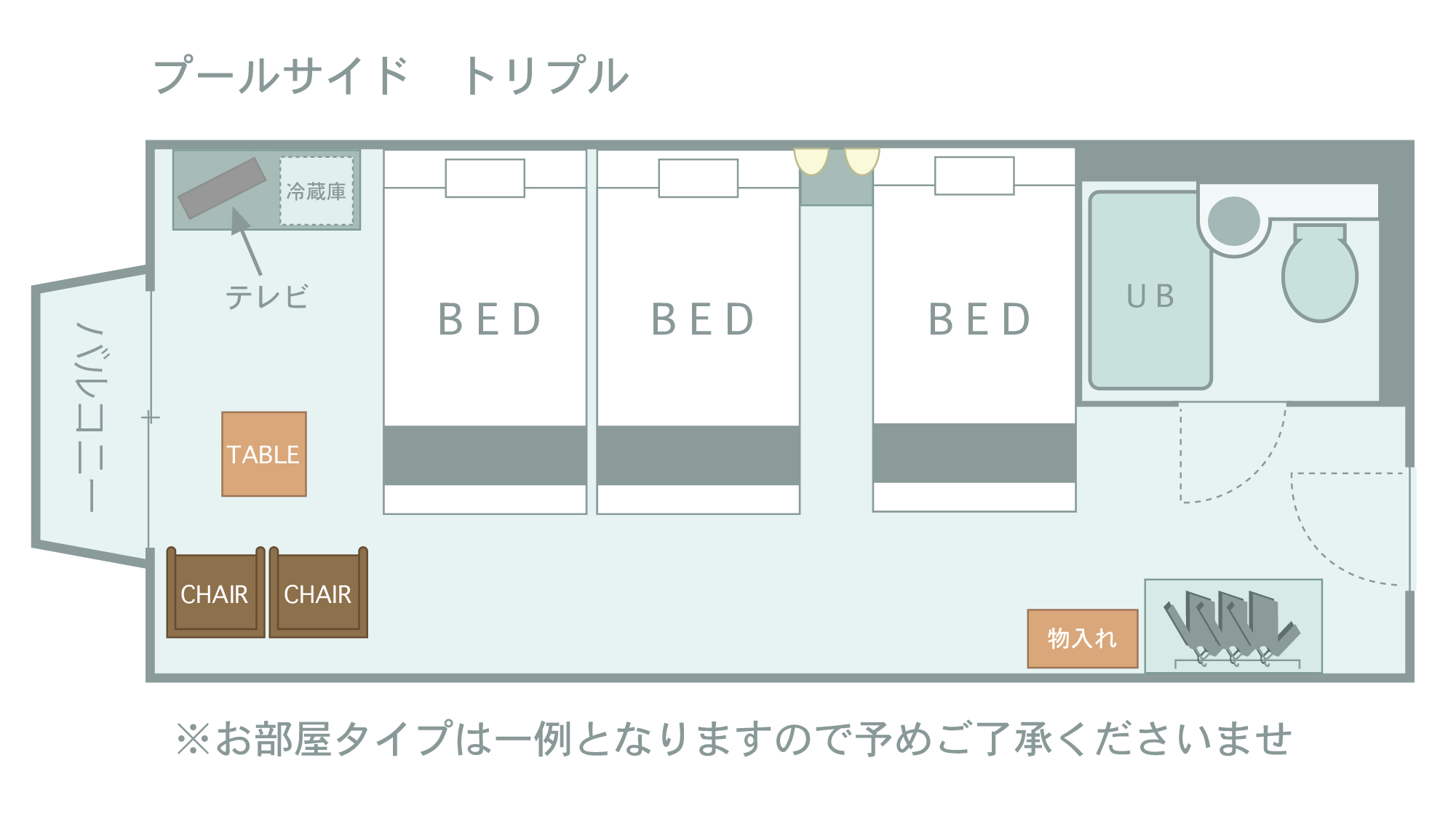 プールサイドトリプル　間取り図