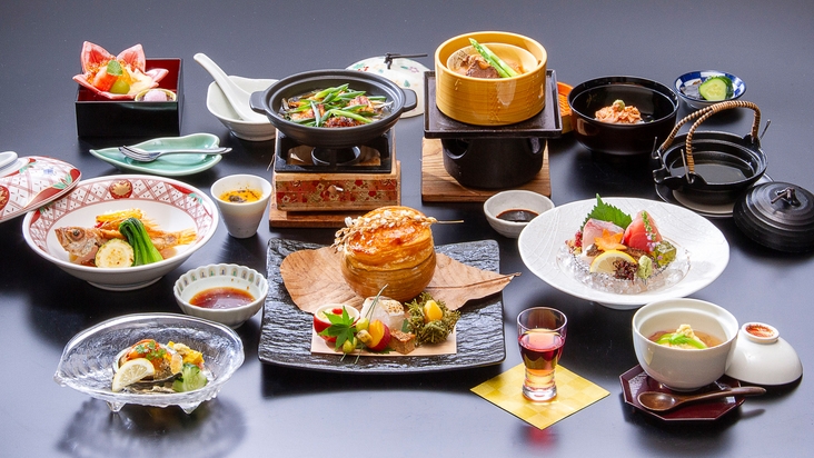 【島根和牛×あわび×夕食はお食事処】玉造温泉で美食とご縁を堪能「縁（えにし）会席」