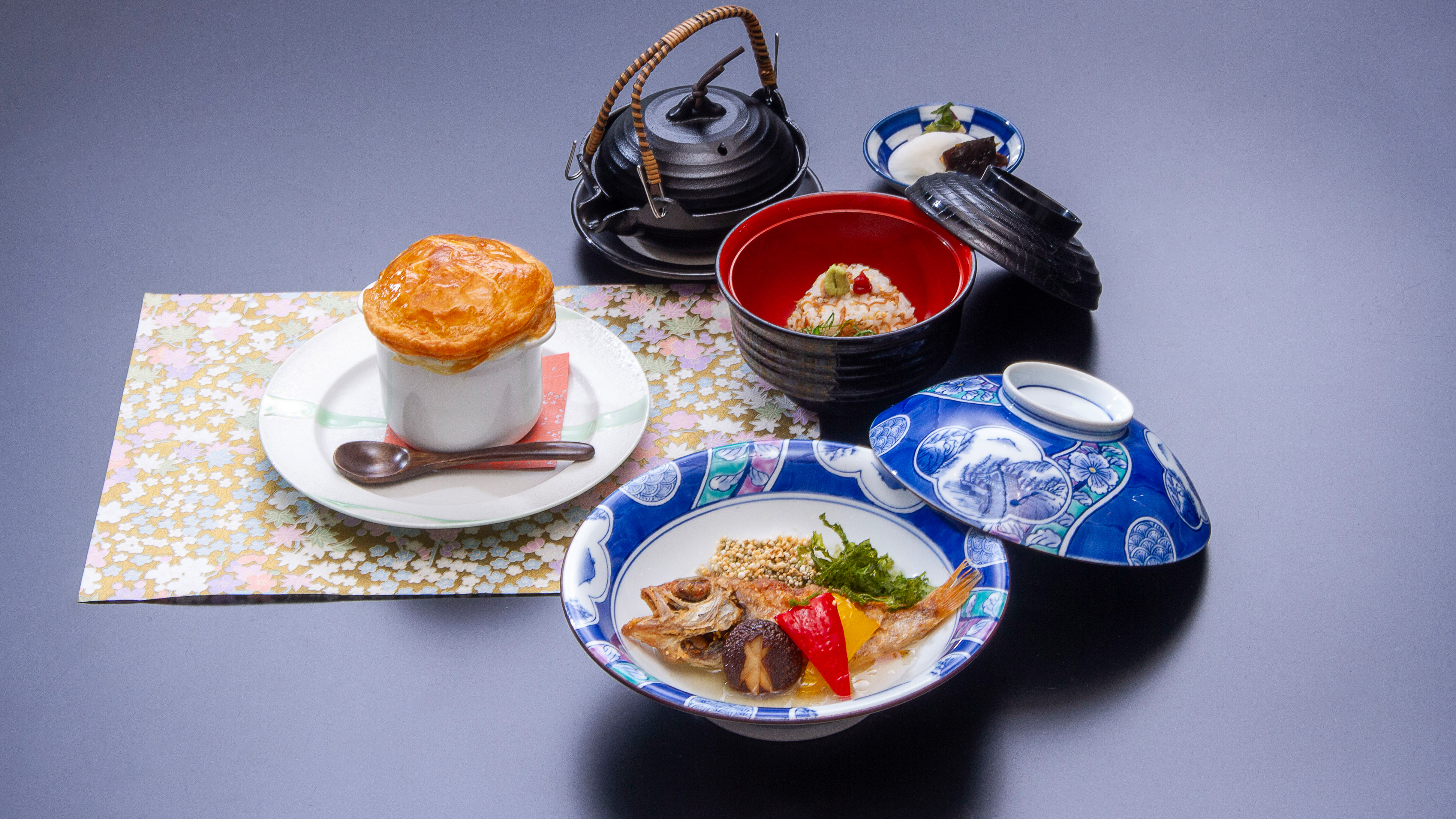 【2026春】豌豆すり流しハパイ包み・のどぐろ姿揚・さざなみ茶漬