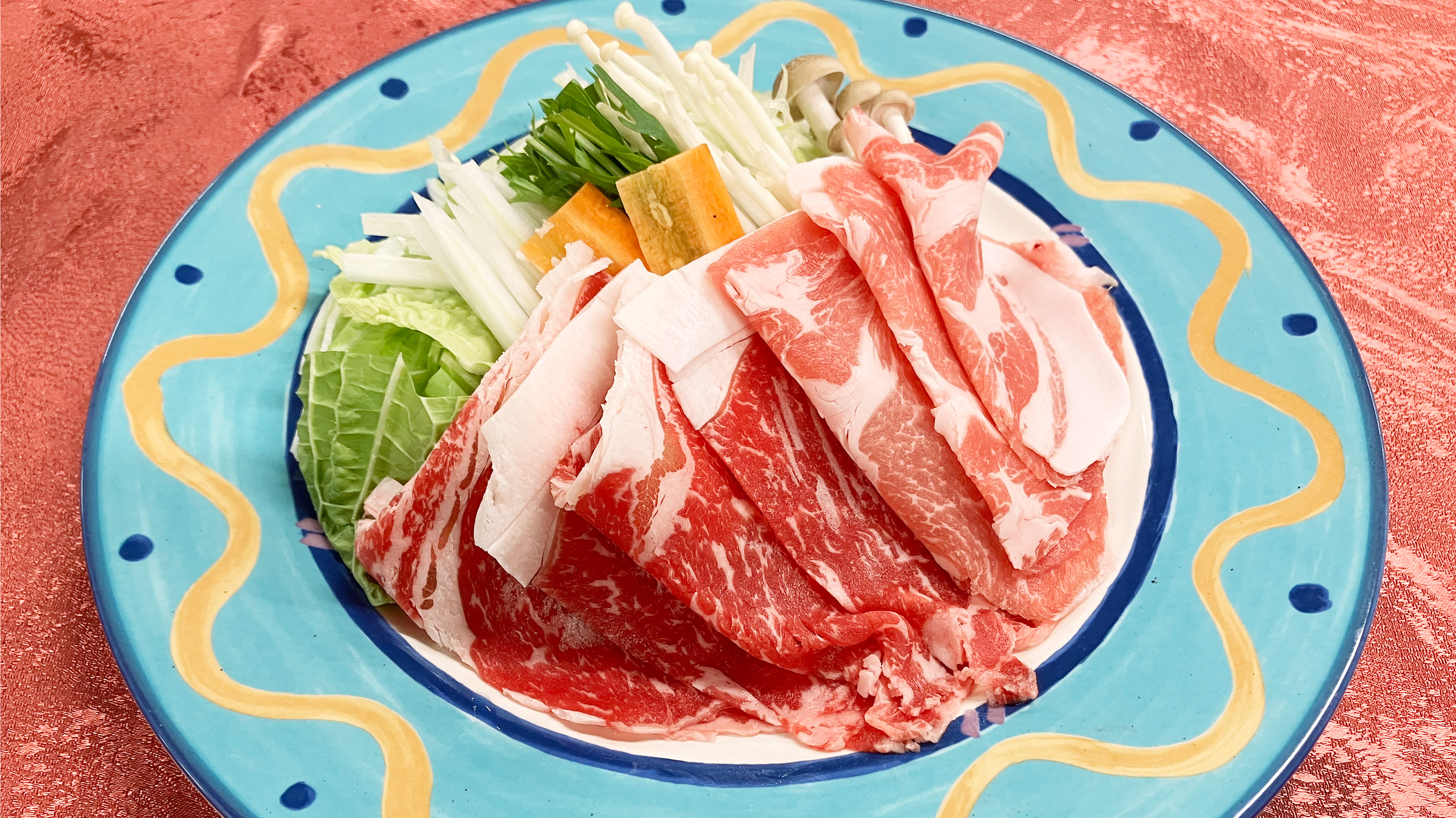 道産黒毛和牛とひこま豚のしゃぶしゃぶ