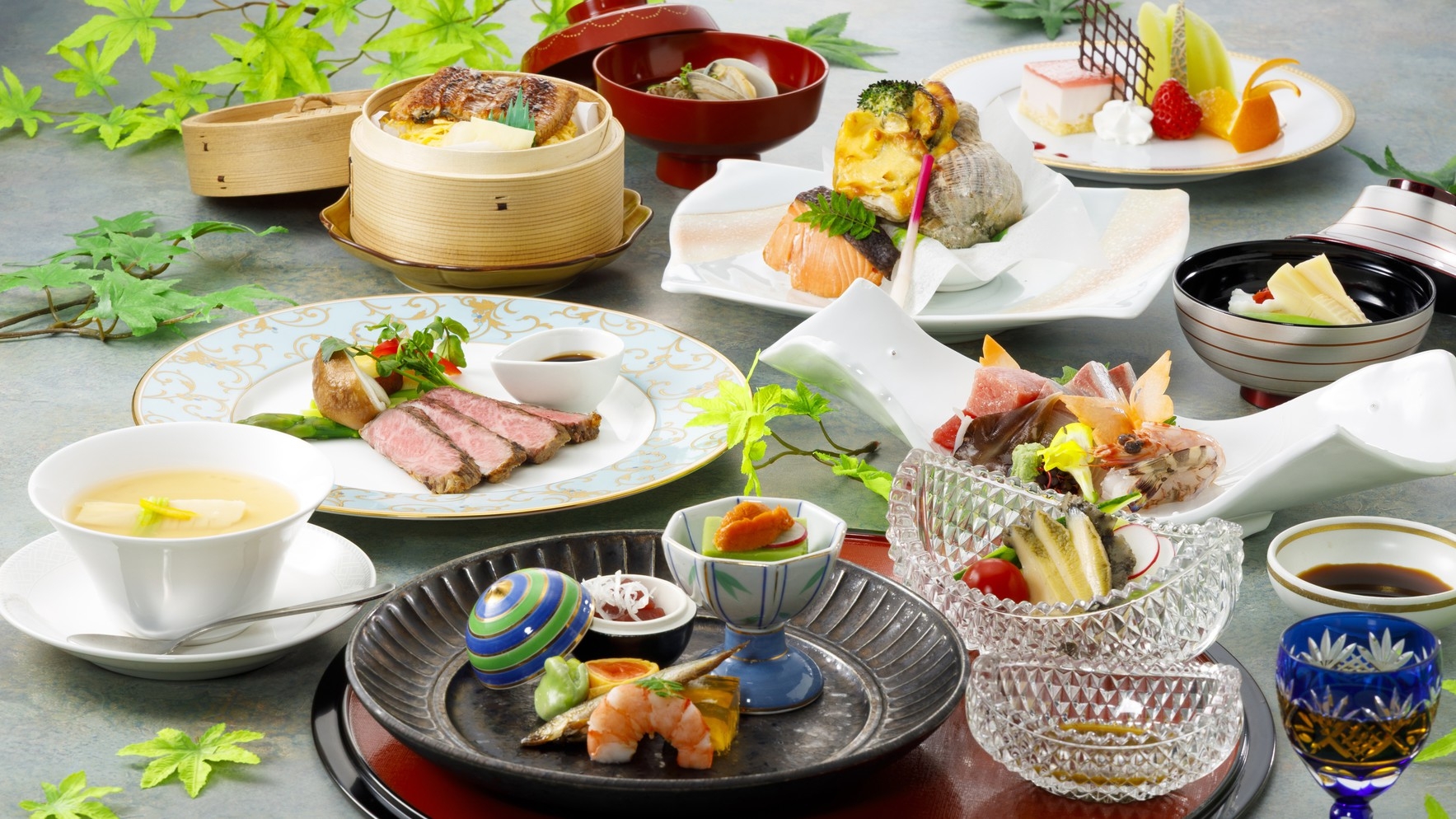 【飛天館】2025年5月6月料理長特選◆讃岐オリーブ牛グリルと讃岐サーモン木の芽焼き【個室食】
