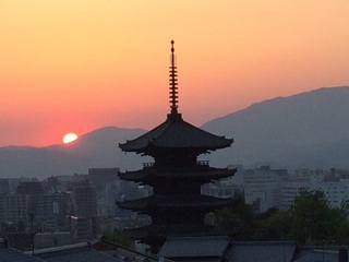 屋上からの夕日