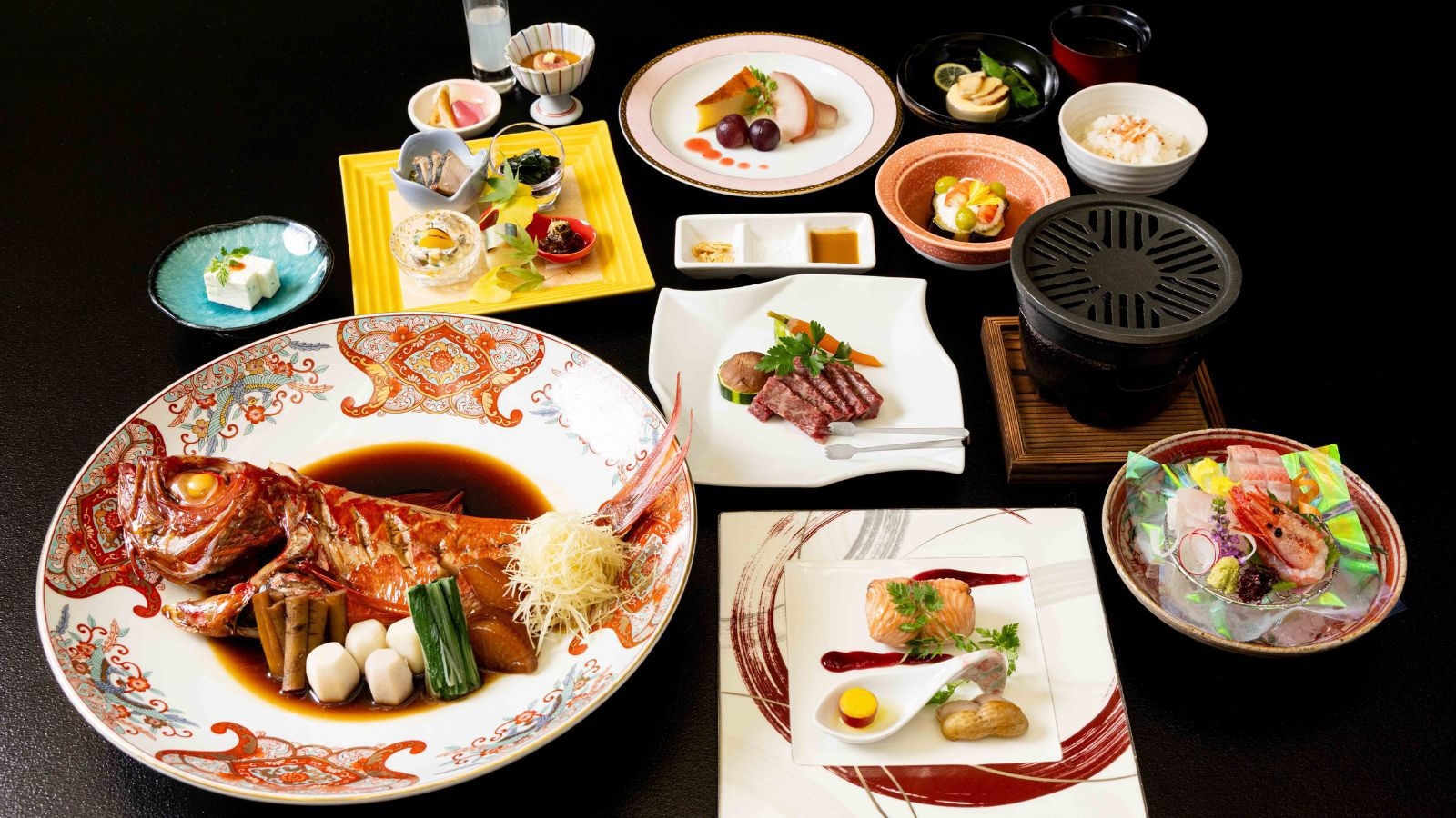 【金目鯛会席】伊豆の名物を堪能するイチオシ会席◆秘伝ダレで煮込んだ金目鯛姿煮をご堪能┃2食付