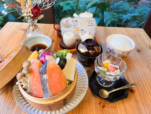 連泊朝食付【鮭せいろ蒸しセット】