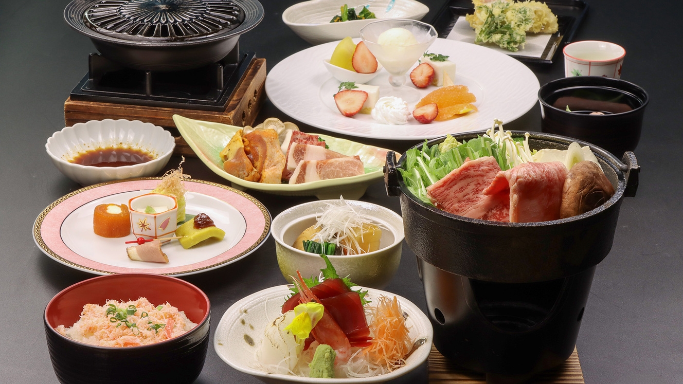〈2食付き〉今夜は贅沢に♪福島3種の肉を食べ比べ☆ワンランク上のお食事をご堪能【紅彩膳プラン】