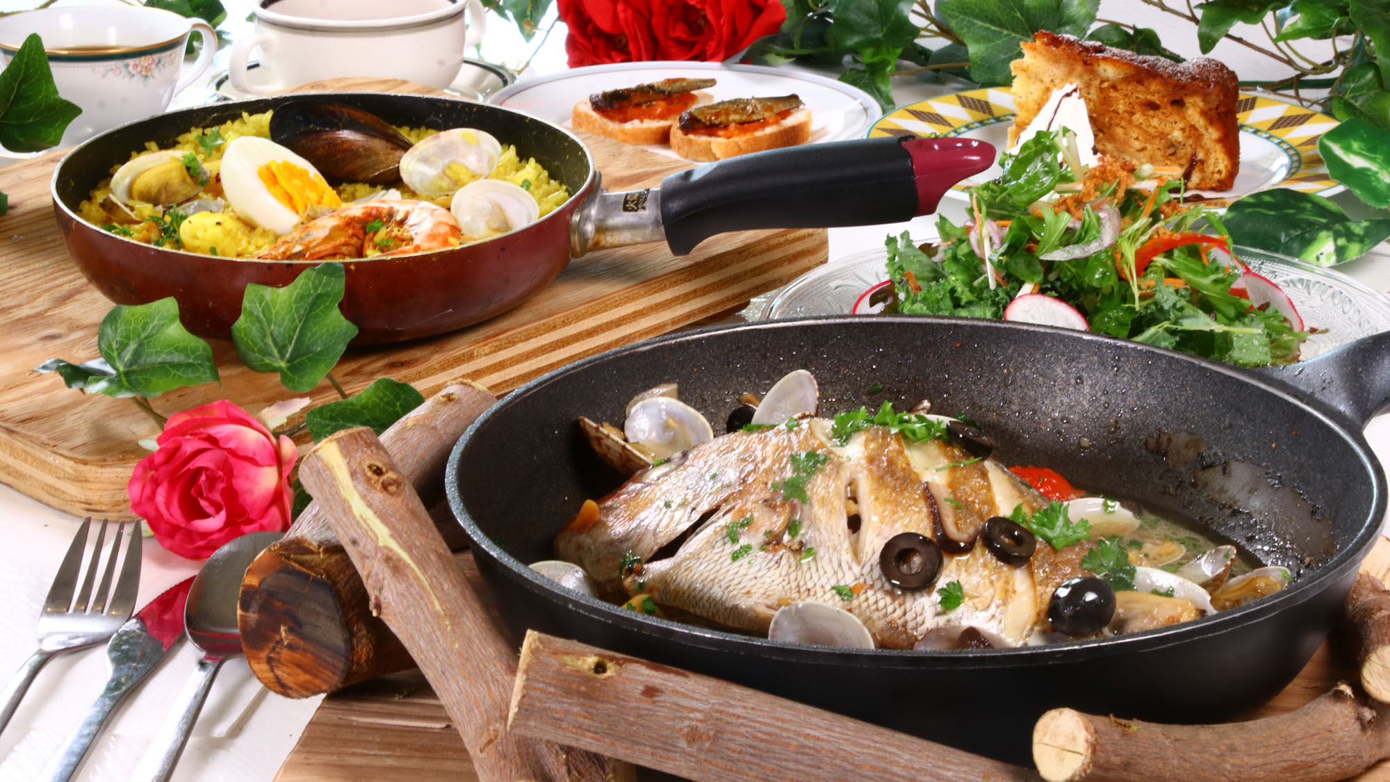 【アクアパッツァ 】地魚を使った海鮮洋食コース☆-2食付-